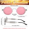 FEISEDY Aviator Sunglasses for Men Women, Retro Steampunk Gothic Round Metal Frame Hippie Glasses B2351 view 3