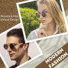 FEISEDY Aviator Sunglasses for Men Women, Retro Steampunk Gothic Round Metal Frame Hippie Glasses B2351 view 4