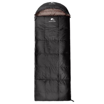 JOTOUCH Filling 1000g White Goose Down Winter Sleeping Bag Envelope Sleeping Bag with Removable Cap Backpack Sleeping Bag for Hiking Camping(Black)