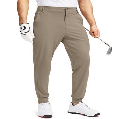 Soothfeel Men's Golf Joggers Pants with 5 Pockets Slim Fit Stretch Sweatpants Running Travel Dress Work Pants for Men(Carbon Dust, XXL