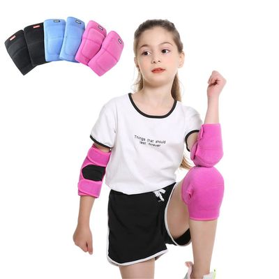 ADLIKES Knee and Elbow Pads Protective Gear Set (4pc) for Cycling Running Volleyball Crashproof Antislip for Kids Youth Fuchsia M