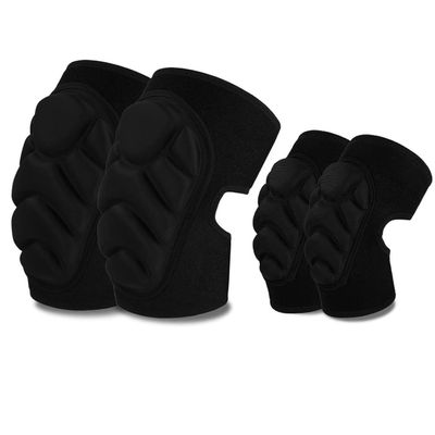ADLIKES Knee and Elbow Pads Protective Gear Set (4pc) for Cycling Running Volleyball Crashproof Antislip for Kids Youth Adults Black S