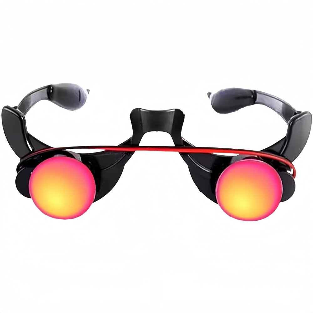 JIAHG Halloween Costume Accessory Lighted Up Glowing Red Eye Glasses for Horror Dark Grim Reaper Glow Glasses Cosplay Death Wizard Devil Dressed up Rave Party Favor Eyewears