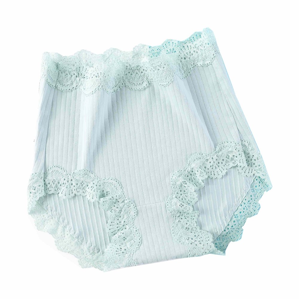 3 Pcs 100kg Women's High Waist Briefs Lace Lingerie Sexy Panties Plus Size Underwear Loose No Trace Summer Shorts Breathable (Color : 3, Size : X-Large)