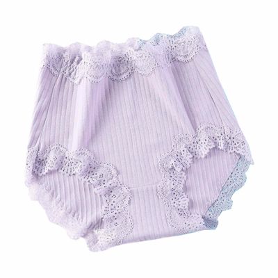 3 Pcs 100kg Women's High Waist Briefs Lace Lingerie Sexy Panties Plus Size Underwear Loose No Trace Summer Shorts Breathable (Color : 4, Size : XX-Large)