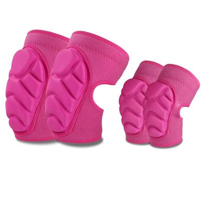 ADLIKES Knee and Elbow Pads Protective Gear Set (4pc) for Cycling Running Volleyball Crashproof Antislip for Kids Youth Adults Fuchsia M