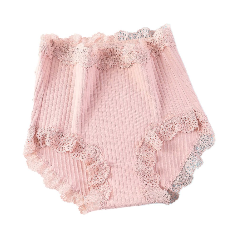 3 Pcs 100kg Women's High Waist Briefs Lace Lingerie Sexy Panties Plus Size Underwear Loose No Trace Summer Shorts Breathable (Color : 5, Size : XX-Large)