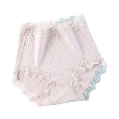 3 Pcs 100kg Women's High Waist Briefs Lace Lingerie Sexy Panties Plus Size Underwear Loose No Trace Summer Shorts Breathable (Color : 6, Size : XX-Large)