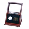Show Box in One Golf Ball Beech Wood Display Case Box Shadow Box with Glass Window Free Customized Plaque Engraving Brown view 1