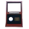 Show Box in One Golf Ball Beech Wood Display Case Box Shadow Box with Glass Window Free Customized Plaque Engraving Brown view 2