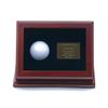 Show Box in One Golf Ball Beech Wood Display Case Box Shadow Box with Glass Window Free Customized Plaque Engraving Brown view 3