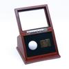 Show Box in One Golf Ball Beech Wood Display Case Box Shadow Box with Glass Window Free Customized Plaque Engraving Brown view 4