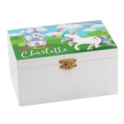 Fox Valley Traders Custom Childrens Musical Jewelry Box with Ballerina Inside Princess Castle Design Measures 6 x 4 x 3
