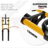 Fat Bike Fork 20*4.0'' Tire Electric Snow Bike Air Suspension Fork 110mm Travel Rebound Adjustable Double Shoulder Bicycle Front Fork 1-1/8" Straight Disc Brake QR Axle 9*135mm ( Color : 20'' Gold ) view 3