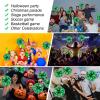 Deekin 12 Pcs Cheerleading Pom Poms Cheerleader Squad Spirited Fun Pompoms 12 Inch Metallic Foil Cheer Pom Poms with Handle Flowers for Sport Team Dance Costume Party 50g Weight Each(Green and Silver) view 4