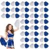 60 Pcs Cheerleading Pom Poms Cheer Pompoms Metallic Foil Pompoms with Plastic Handles for Cheering Squad Team Spirited Sports Dance(Blue, White) view 1