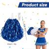 60 Pcs Cheerleading Pom Poms Cheer Pompoms Metallic Foil Pompoms with Plastic Handles for Cheering Squad Team Spirited Sports Dance(Blue, White) view 2