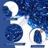 60 Pcs Cheerleading Pom Poms Cheer Pompoms Metallic Foil Pompoms with Plastic Handles for Cheering Squad Team Spirited Sports Dance(Blue, White) view 3