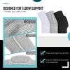 Tarpop 3 Pairs Volleyball Elbow Pads Arm Brace Pads Elbow Protector with Breathable Anti-Collision Sponge Compression Arm Support for Women Men Basketball Tennis Football Skating(Black, White, Gray) view 3