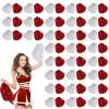 60 Pcs Cheerleading Pom Poms Cheer Pompoms Metallic Foil Pompoms with Plastic Handles for Cheering Squad Team Spirited Sports Dance(Red, White) view 1