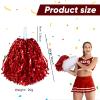 60 Pcs Cheerleading Pom Poms Cheer Pompoms Metallic Foil Pompoms with Plastic Handles for Cheering Squad Team Spirited Sports Dance(Red, White) view 2