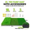Golfguru All in 1 Golf Practice Net - 10x7ft Tri-Turf Mat, Impact Target, 10 Balls, 7 Tees, Carry Bag, Golf Net for Backyard Driving Chipping Indoor view 4