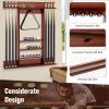 Goplus Pool Cue Rack, Wall Mounted Billiard Stick Holder, Made of Solid Pine Wood, Holds 8 Cues & Full Ball Set & 1 Ball Rack, Compact Billiards Accessories for Club, Bar (Brown) view 3