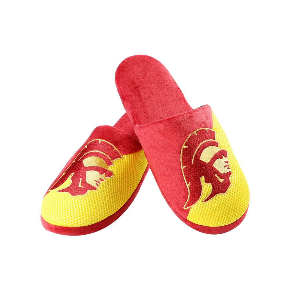 FOCO USC Trojans NCAA Mens Team Logo Staycation Slippers - S