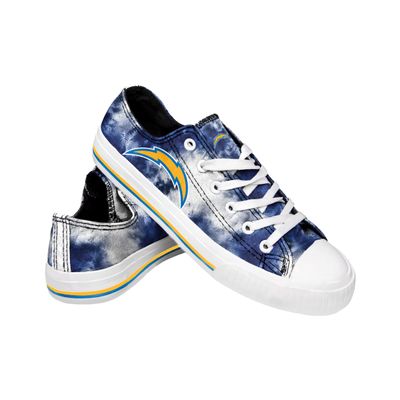 FOCO Los Angeles Chargers NFL Womens Low Top Tie Dye Canvas Shoe - 6