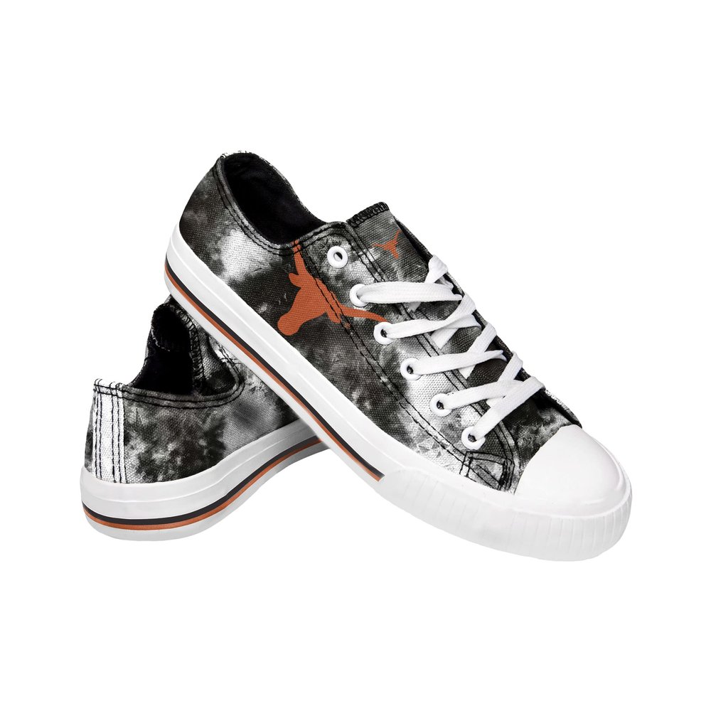 FOCO Texas Longhorns NCAA Womens Low Top Tie Dye Canvas Shoe - 8