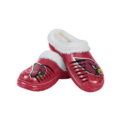 FOCO Arizona Cardinals NFL Womens Sherpa Lined Glitter Clog - M