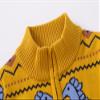 AQEACARMON Baby Boys Girls Button Up Cardigan Sweater Dinosaur Full-Zip Knit Sweater(2TYellow + Dinosaur(2 Layers Thickness)) view 3