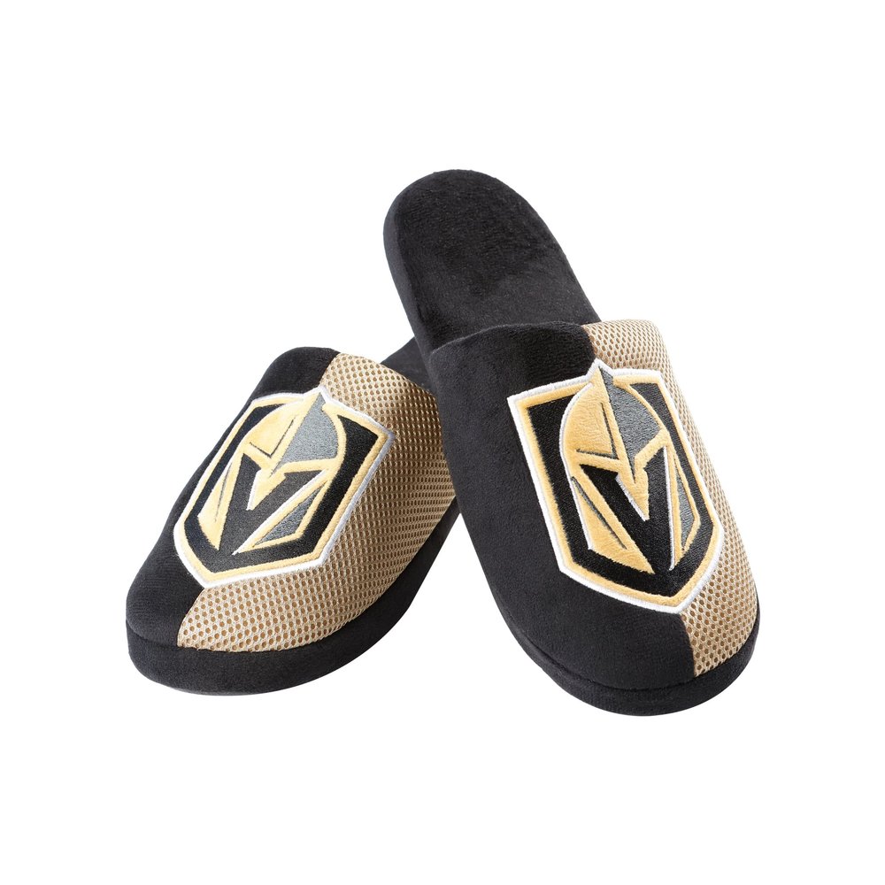 FOCO Vegas Golden Knights NHL Mens Team Logo Staycation Slipper - S
