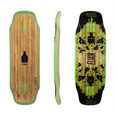 Moonshine Manufacturing Longboard Skateboard, Freestyle Cruiser, Waterproof and Wood Construction, Cruise Skateboard and Longboard Decks, Lightweight Build (Elixir Deck Only)