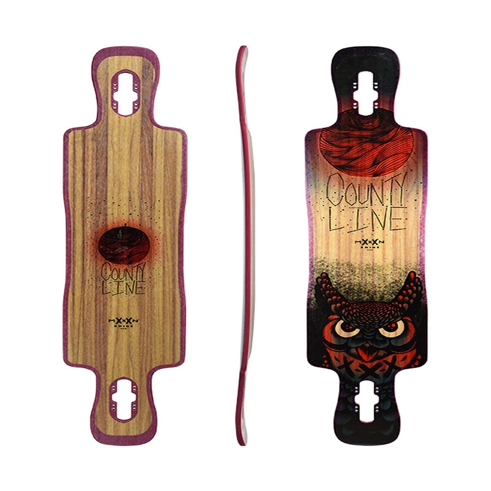 Moonshine Manufacturing Longboard Skateboard, Freestyle Cruiser, Waterproof and Wood Construction, Cruise Skateboard and Longboard Decks, Lightweight Build (County Line Soft Deck Only)