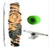 Moonshine Manufacturing Longboard Skateboard, Freestyle Cruiser, Waterproof & Wood Construction, Cruise Skateboard and Longboard Decks, Lightweight Build (Miniclipse Soft Flex Complete Deck + Wheels) view 1