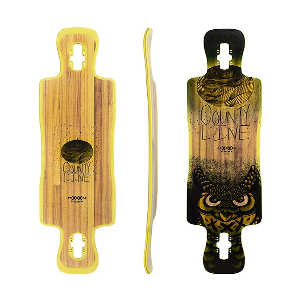 Moonshine Manufacturing Longboard Skateboard, Freestyle Cruiser, Waterproof and Wood Construction, Cruise Skateboard and Longboard Decks, Lightweight Build (County Line Firm Flex Deck Only)