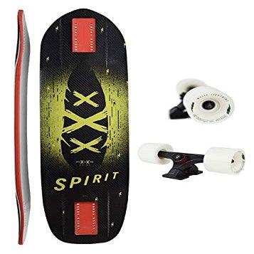 Moonshine Manufacturing Longboard Skateboard, Freestyle Cruiser, Waterproof and Wood Construction, Cruise Skateboard and Longboard Decks, Lightweight Build (Spirit Carbon Complete Deck + Wheels)