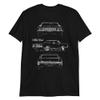 1972 Chevy Monte Carlo Classic Car Outline Short-Sleeve Unisex T-Shirt Black view 1