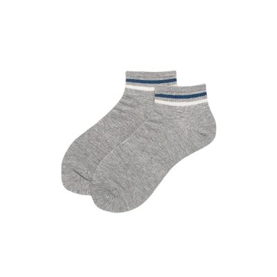 Drincoshow 5Pairs Men's Autumn Thin Solid Color Striped Socks Sweat-Absorbent Breathable Sports Boat Socks Athletic Socks (5pairs-39-43,Blue and white stripes)