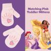 Disney Girls Princess Toddler Winter and Mittens Set for Ages 2-4, Pink with Fleece view 3