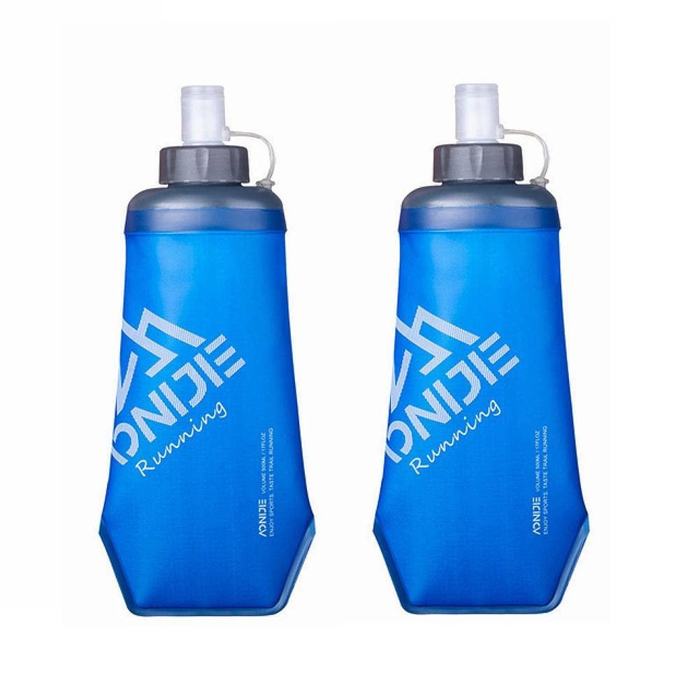 AONIJIE Collapsible Leakproof Soft Flask Water Bottle 2 * 420ml - 6 Hours Continuous Cold Retention, Lightweight & Portable BPA-Free Wide Mouth Flask(2 * 420ML Soft Flask)