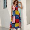 USA Venezuela Flag Women's Long Dress Sleeveless Swing Maxi Sundress Design view 4