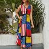 USA Venezuela Flag Women's Long Dress Sleeveless Swing Maxi Sundress Design view 3