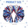 Hoteam 12 Pack Cheerleading Pom Poms Cheer Pompoms with Baton Handle Metallic Foil Pompoms for Adult for Team Sports Party Dance Cheering Squad Accessories, 14 Inch (Blue,Red and Silver) view 2