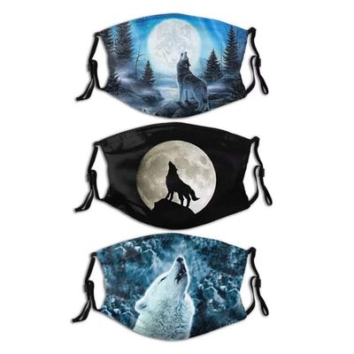 3PCS Adult Kids Custom Face Mask Bandana Balaclava Washable with 15 Filter for Men Women Girl Boy