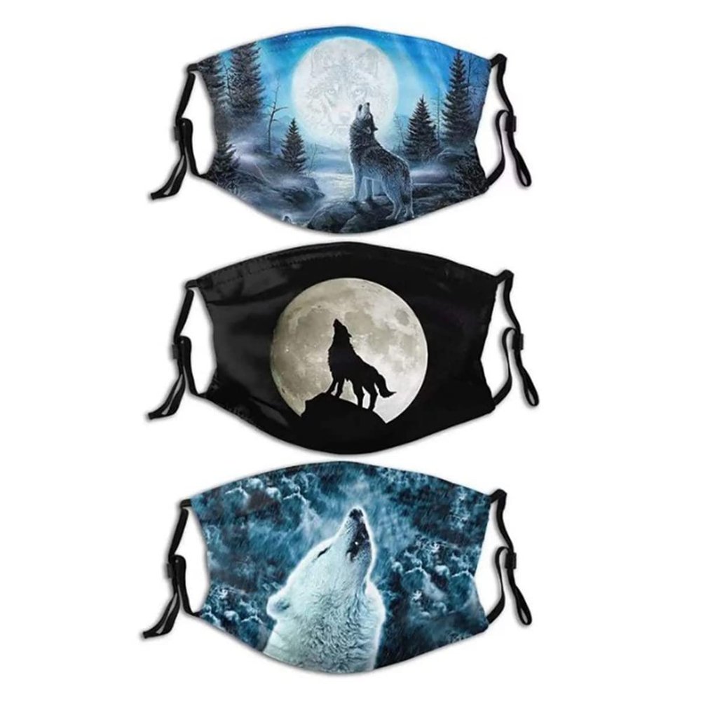 3PCS Adult Kids Custom Face Mask Bandana Balaclava Washable with 15 Filter for Men Women Girl Boy