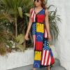 USA Venezuela Flag Women's Long Dress Sleeveless Swing Maxi Sundress Design view 2
