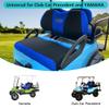 10L0L Golf Cart Front and Back Seat Cover Set for Club Car DS Precedent & Yamaha, Dress Up Your Old Golf Cart Seat - Black and Blue view 3