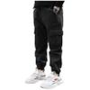 winying Kids Boys Casual Cargo Joggers Pants Stretch Pants Drawstring Jogging Bottoms Elastic Cuffed Baggy Trousers Black A 12 Years view 3